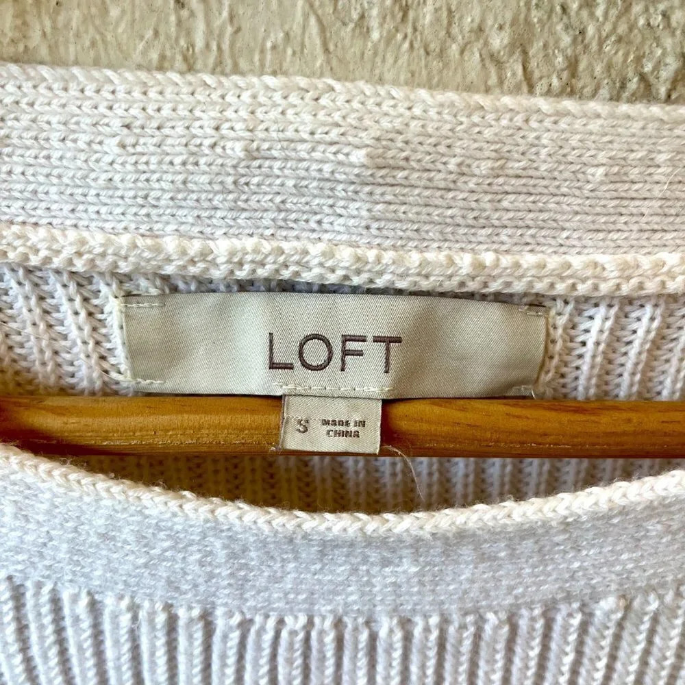 Ann Taylor Loft Pullover Cable Knit Button Sweate… - image 4